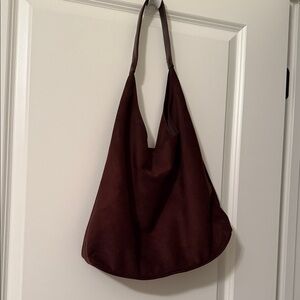 Faux Suede Brown Women's Hobo Bag